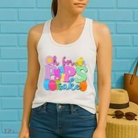 Cute Happy Easter Oh For Peeps Sake Marshmallow Bunnies Women's Tank Top thumb 2