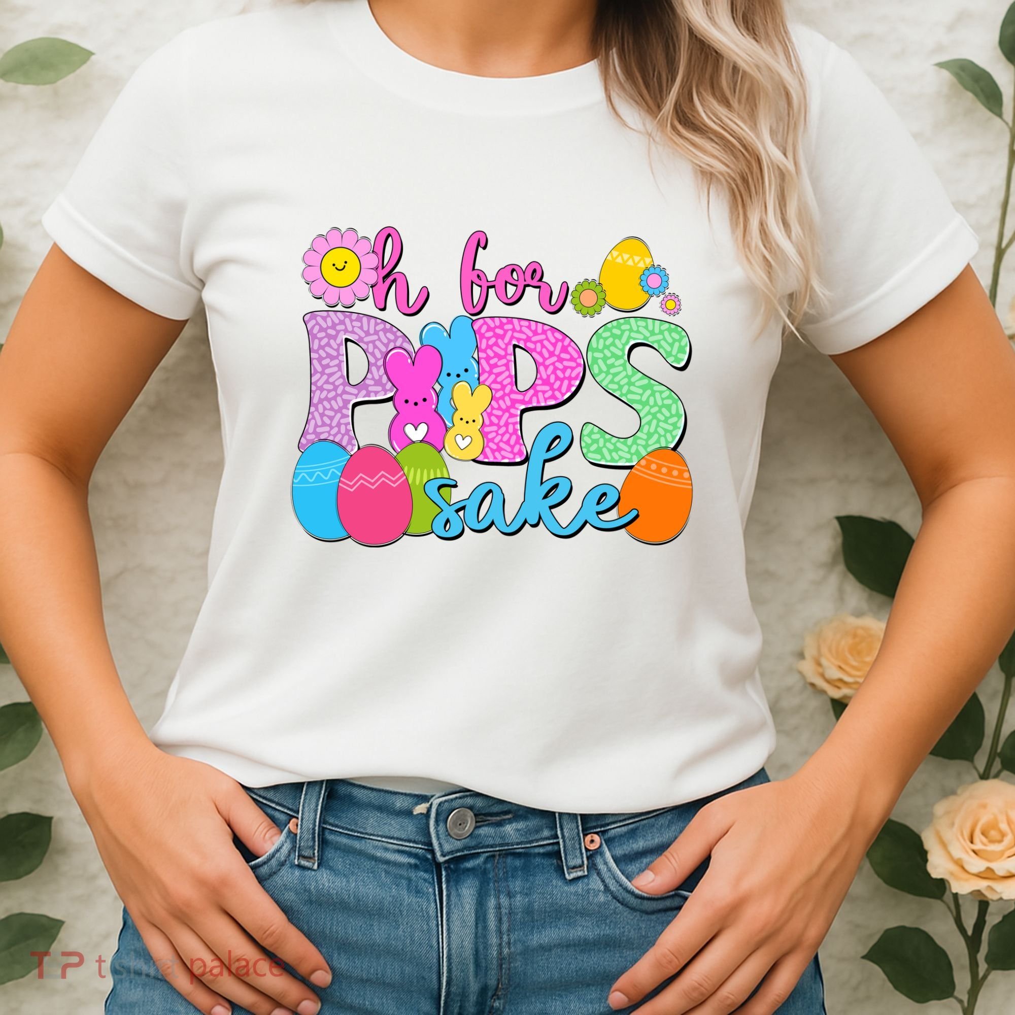 Cute Happy Easter Oh For Peeps Sake Marshmallow Bunnies Women's T-Shirt
