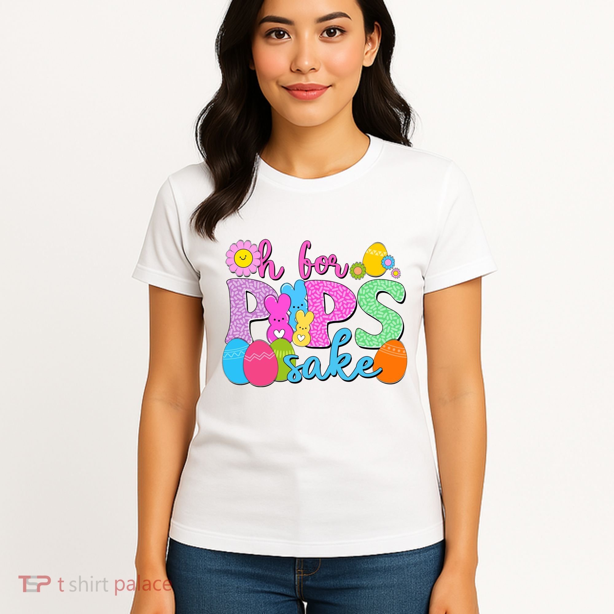 Cute Happy Easter Oh For Peeps Sake Marshmallow Bunnies Women's T-Shirt
