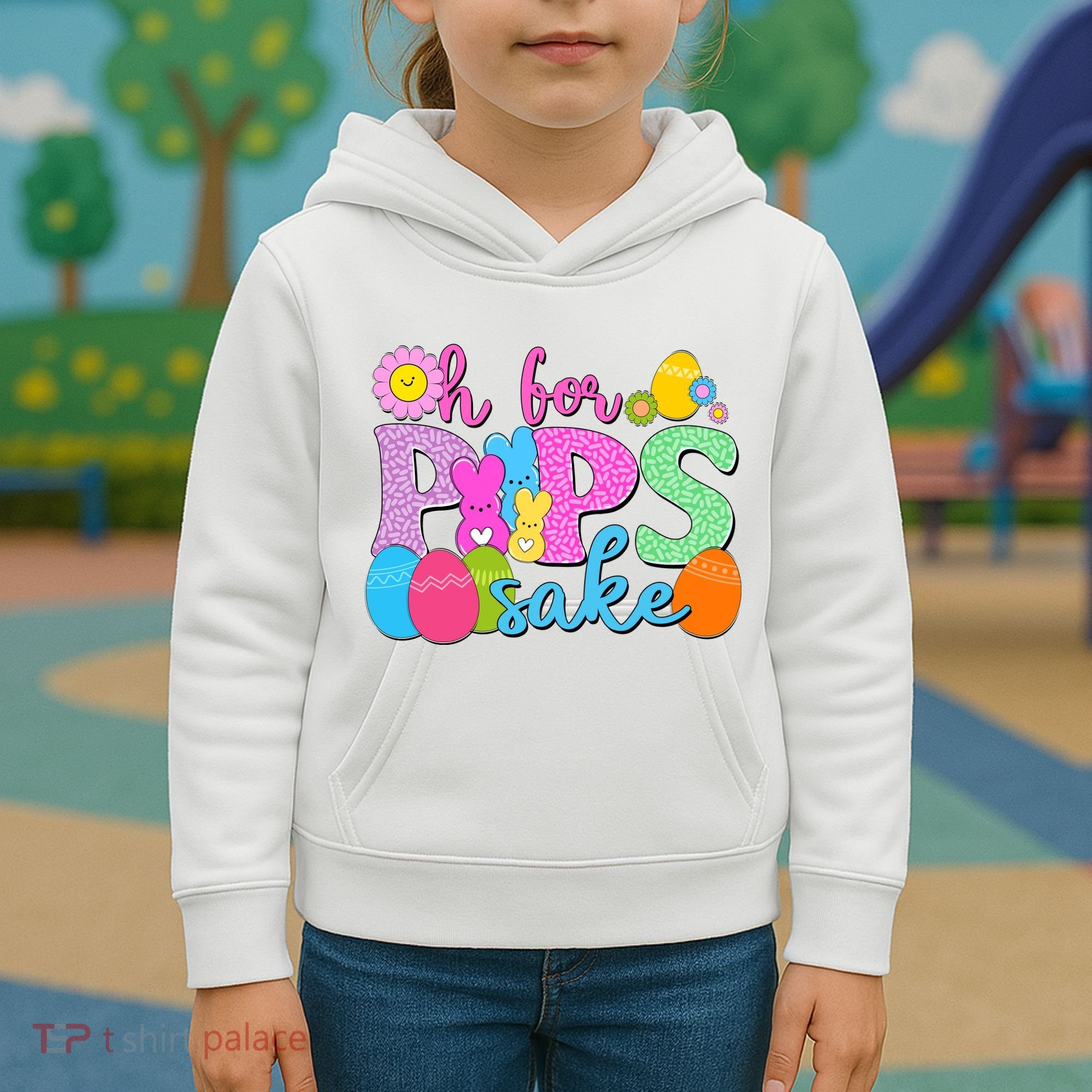 Cute Happy Easter Oh For Peeps Sake Marshmallow Bunnies Kids Hoodie