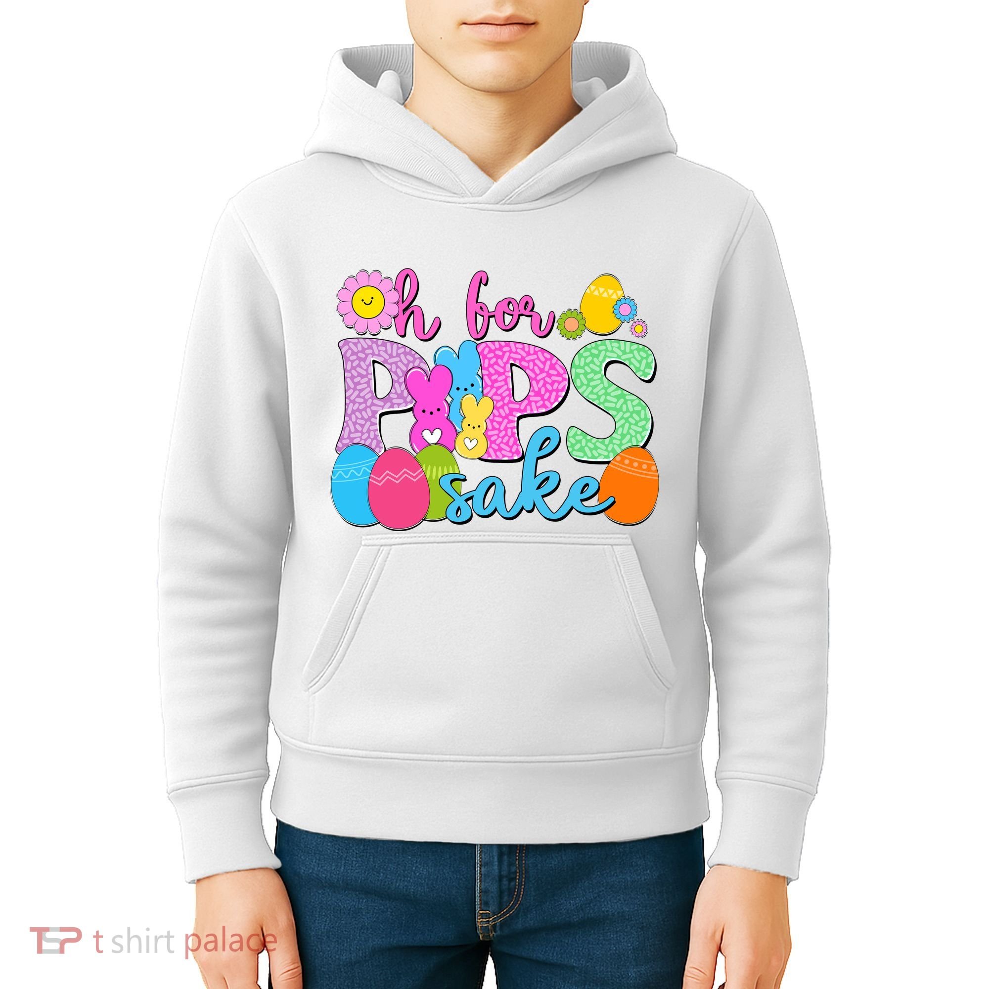Cute Happy Easter Oh For Peeps Sake Marshmallow Bunnies Kids Hoodie