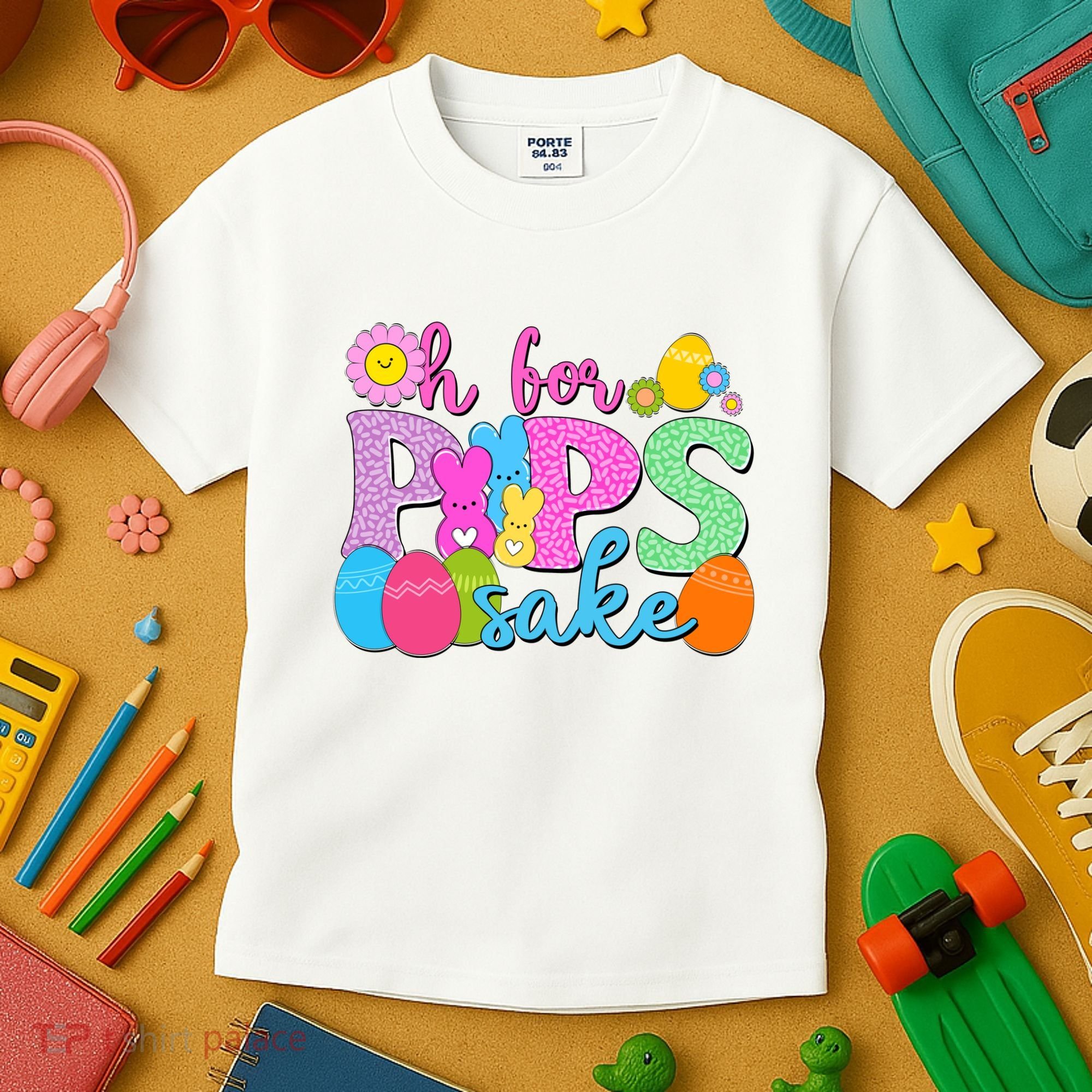 Cute Happy Easter Oh For Peeps Sake Marshmallow Bunnies Kids T-Shirt
