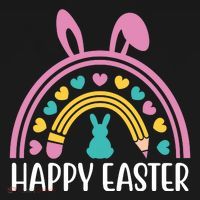 Cute Happy Easter School Teacher Student Bunny Pajama Set thumb 2