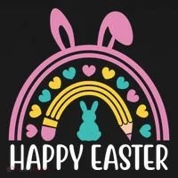 Cute Happy Easter School Teacher Student Bunny Women's Hoodie thumb 2
