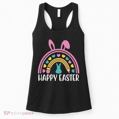 Cute Happy Easter School Teacher Student Bunny Women's Tank Top