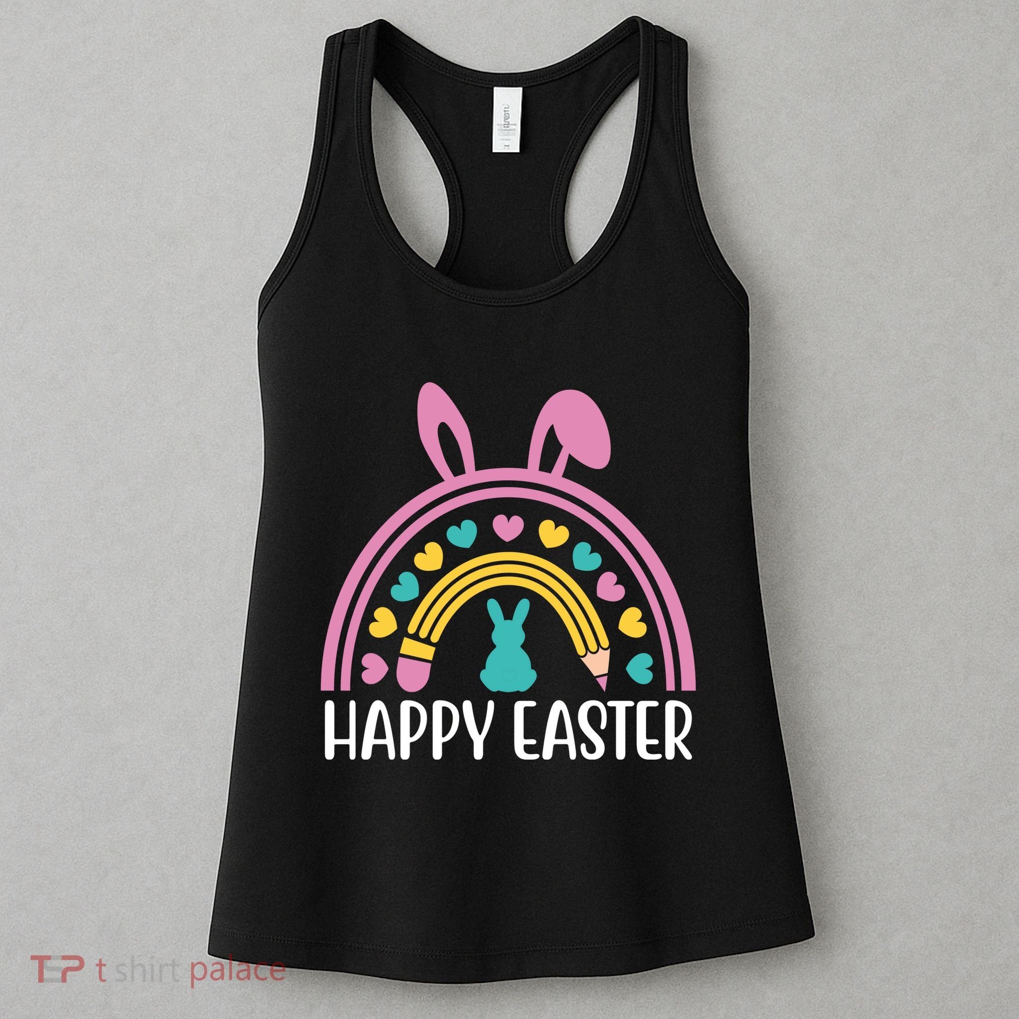 Cute Happy Easter School Teacher Student Bunny Women's Tank Top