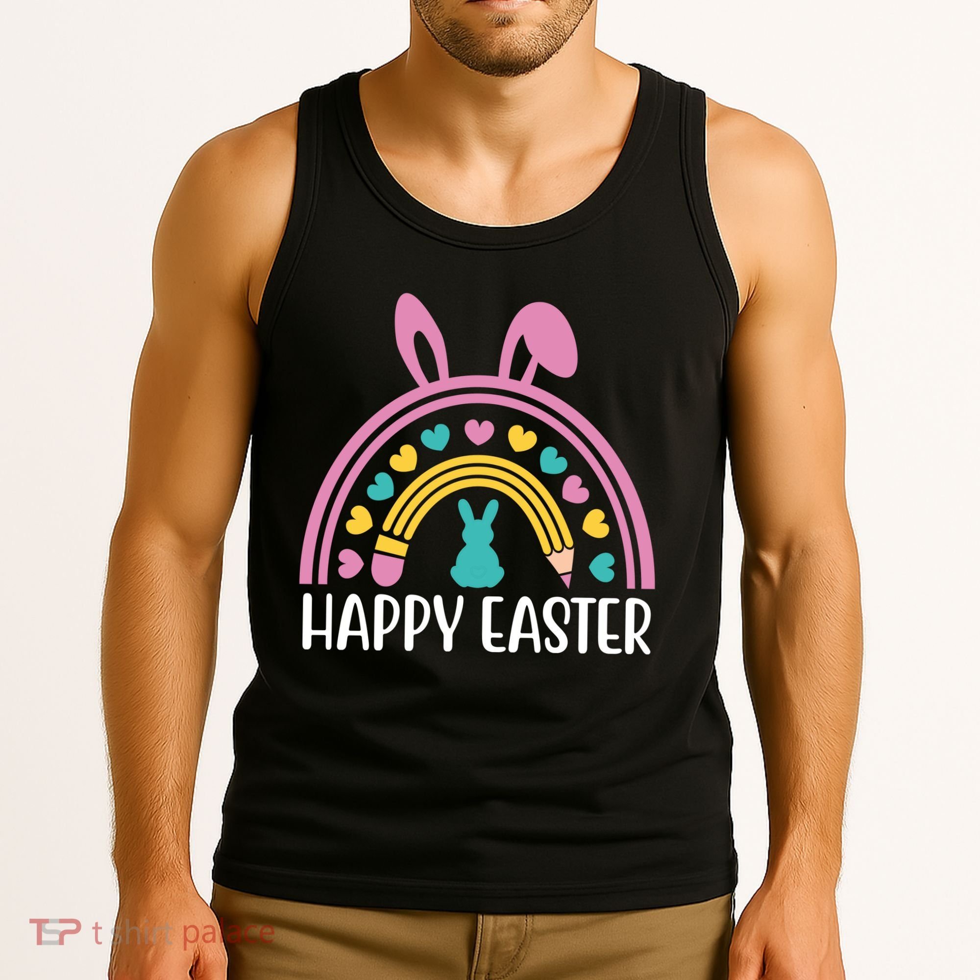 Cute Happy Easter School Teacher Student Bunny Tank Top