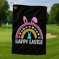Cute Happy Easter School Teacher Student Bunny Golf Towel thumb 1