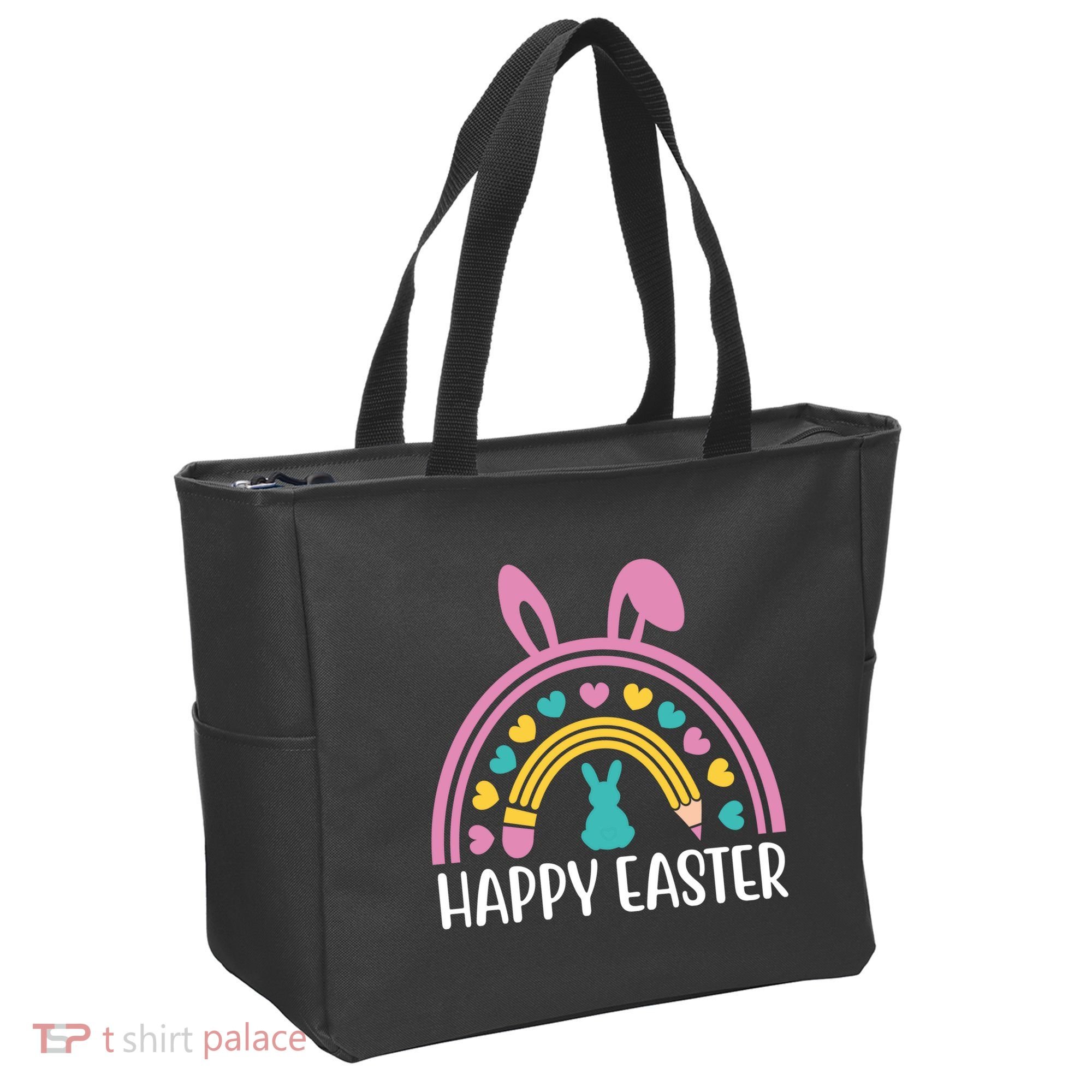 Cute Happy Easter School Teacher Student Bunny Tote Bag