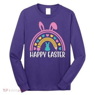 Cute Happy Easter School Teacher Student Bunny Long Sleeve Shirt