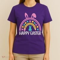 Cute Happy Easter School Teacher Student Bunny T-Shirt thumb 4