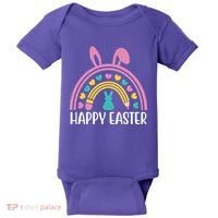 Cute Happy Easter School Teacher Student Bunny Baby Bodysuit thumb 0