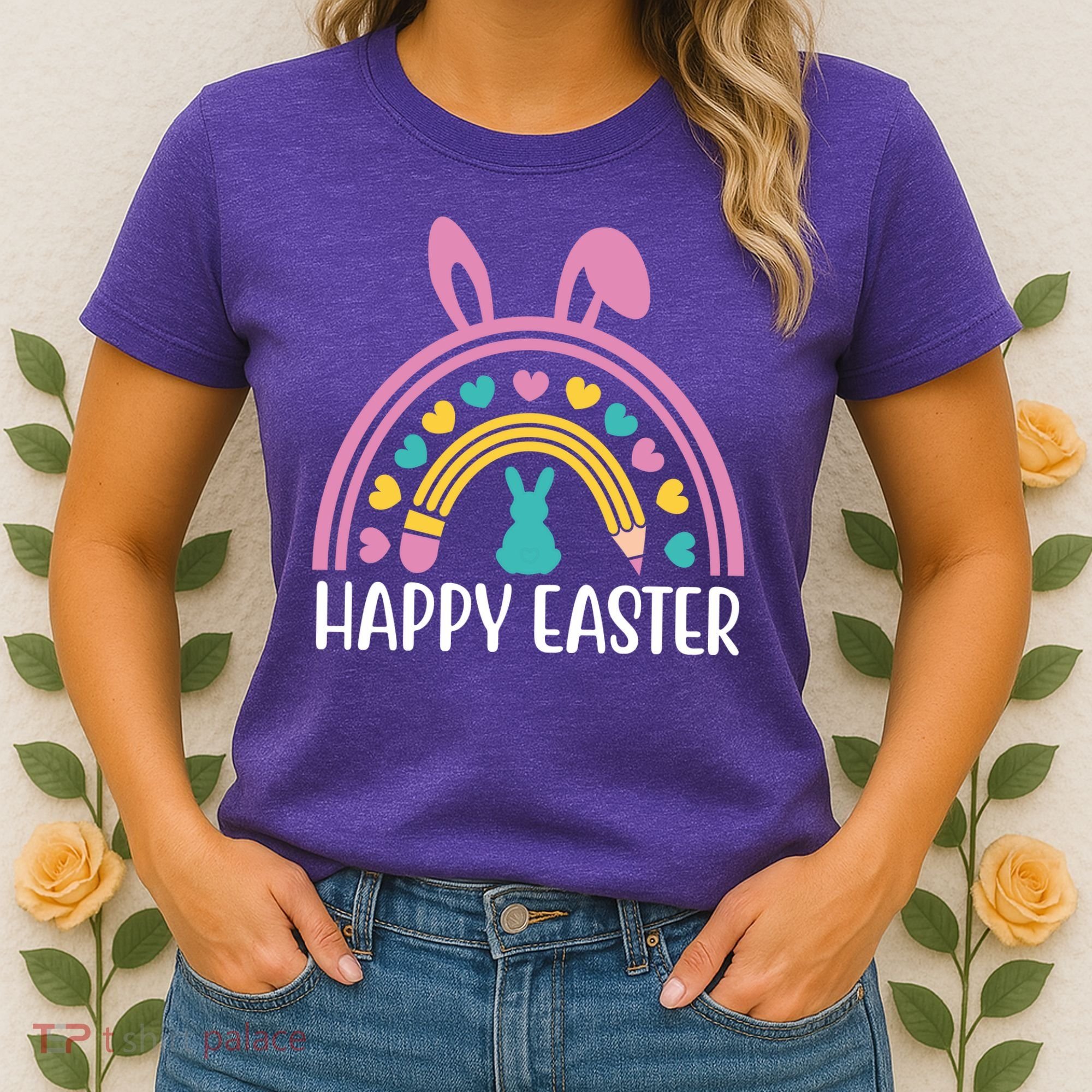 Cute Happy Easter School Teacher Student Bunny Women's T-Shirt