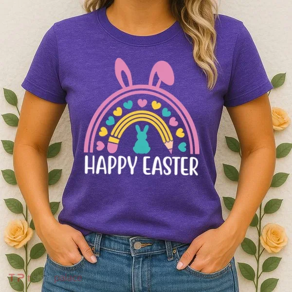 Cute Happy Easter School Teacher Student Bunny Women's T-Shirt