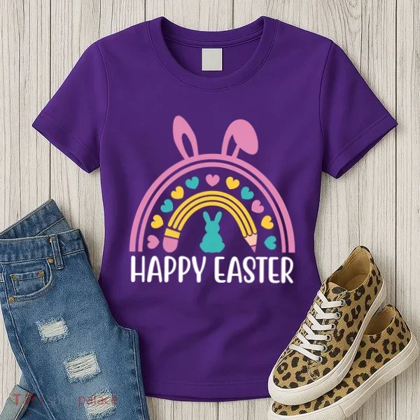 Cute Happy Easter School Teacher Student Bunny Women's T-Shirt