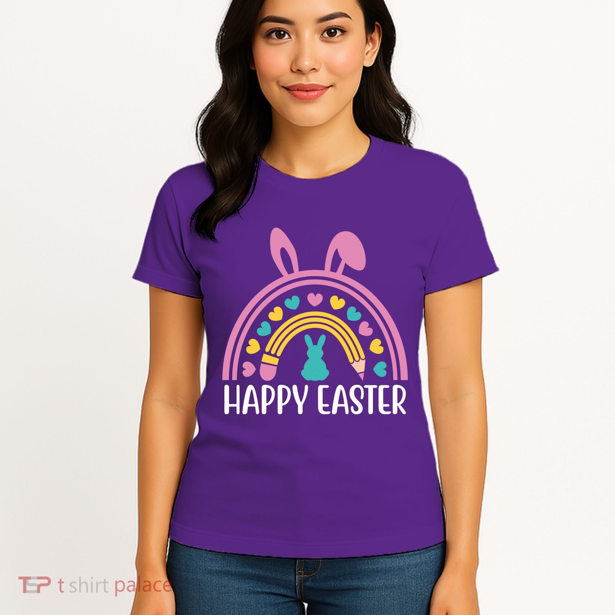Cute Happy Easter School Teacher Student Bunny Women's T-Shirt
