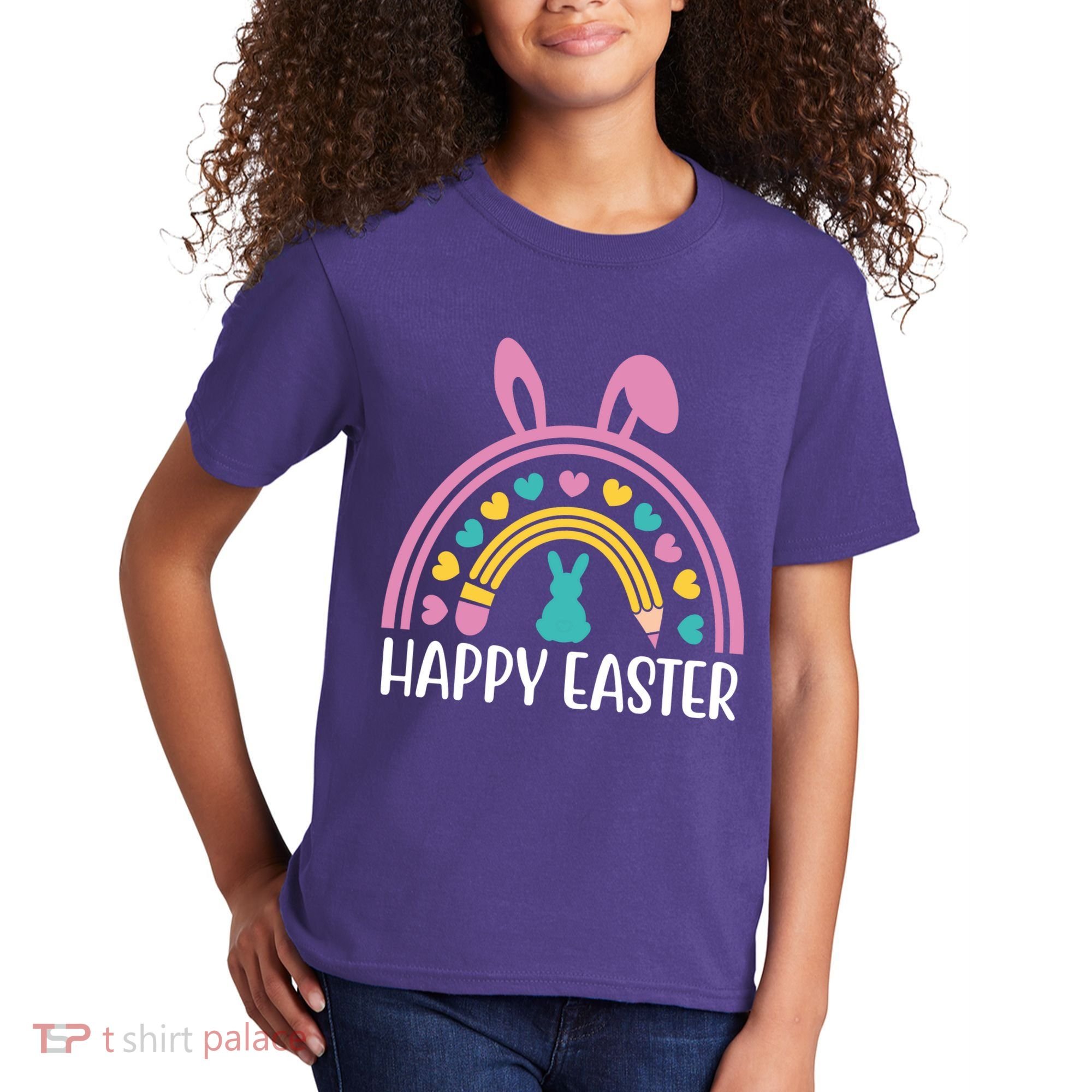 Cute Happy Easter School Teacher Student Bunny Kids T-Shirt