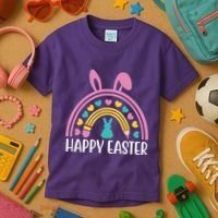 Cute Happy Easter School Teacher Student Bunny Kids T-Shirt thumb 3