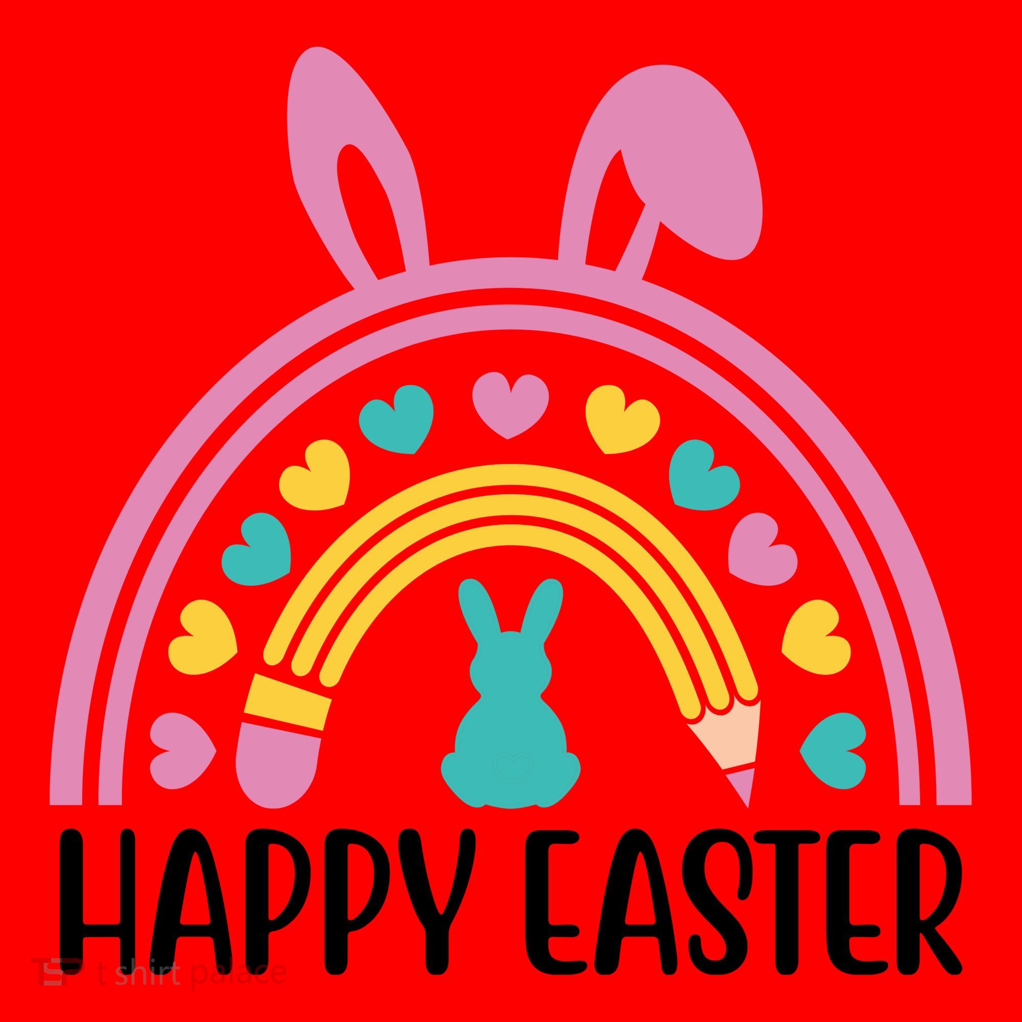 Cute Happy Easter School Teacher Student Bunny Santa Hat