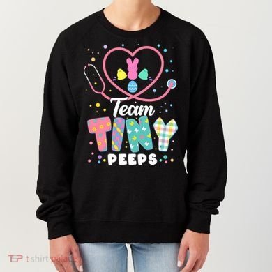 Cute Happy Easter Team Tiny Peeps Nurse Doctor Stethoscope Women's Sweatshirt