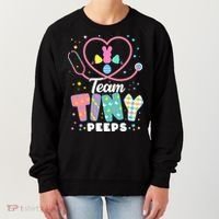 Cute Happy Easter Team Tiny Peeps Nurse Doctor Stethoscope Women's Sweatshirt thumb 0