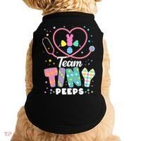 Cute Happy Easter Team Tiny Peeps Nurse Doctor Stethoscope Doggie Tank thumb 0