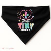 Cute Happy Easter Team Tiny Peeps Nurse Doctor Stethoscope USA-Made Doggie Bandana thumb 0