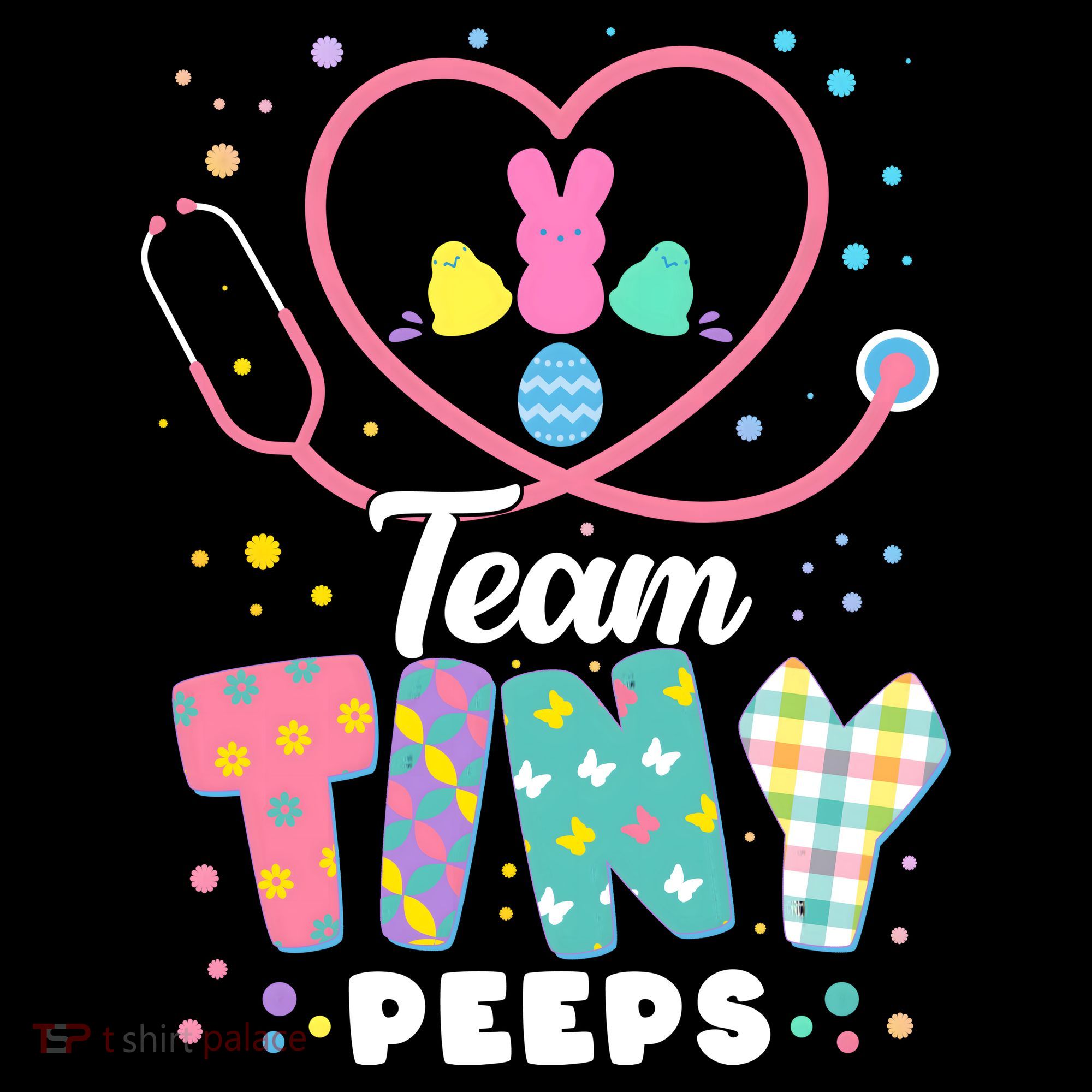 Cute Happy Easter Team Tiny Peeps Nurse Doctor Stethoscope Apron