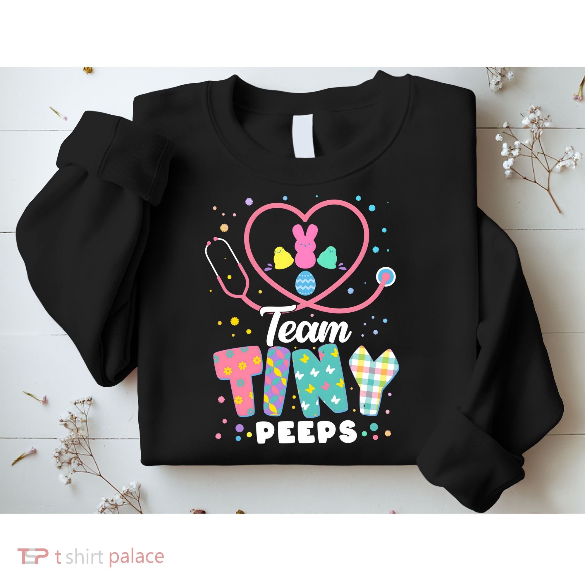 Cute Happy Easter Team Tiny Peeps Nurse Doctor Stethoscope Sweatshirt