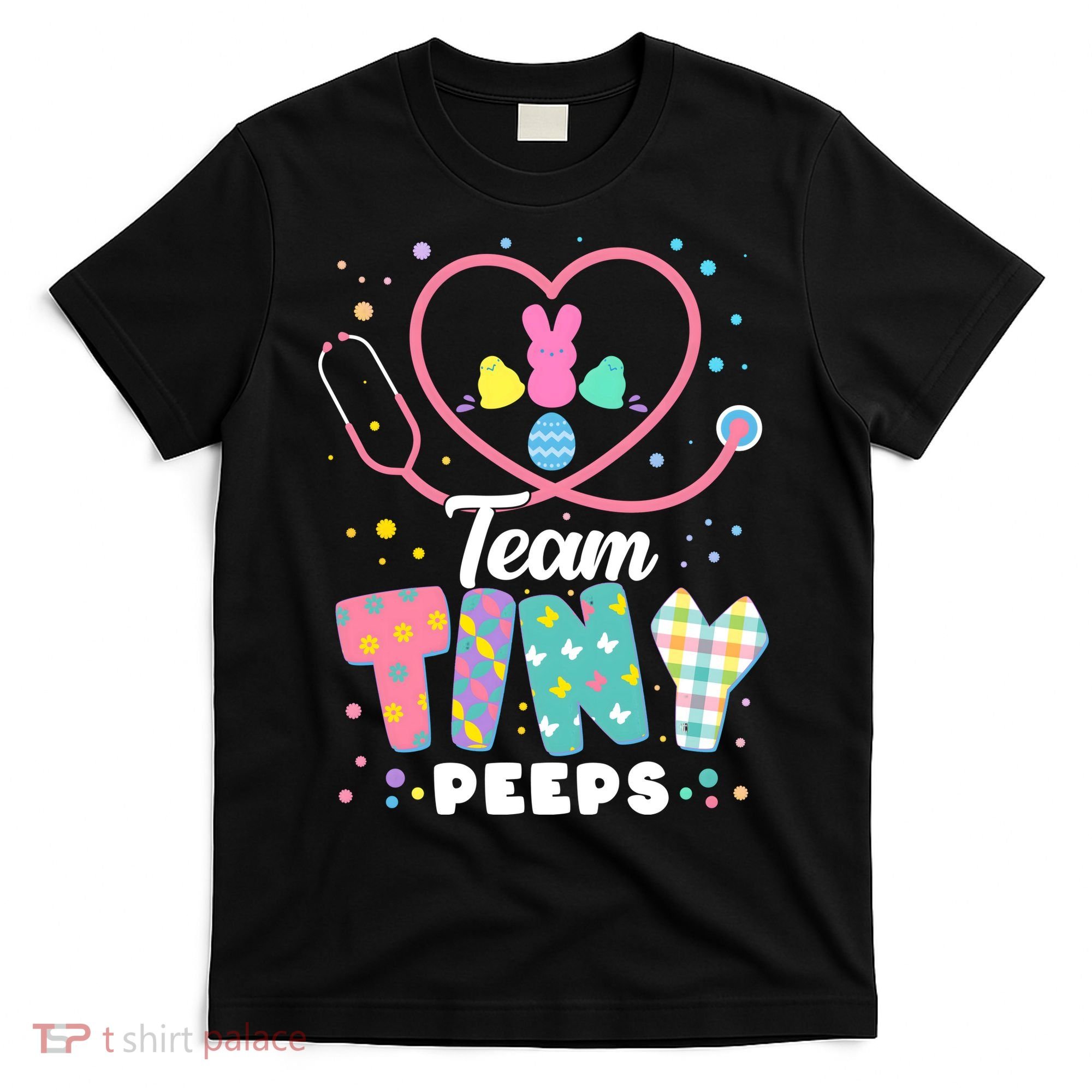 Cute Happy Easter Team Tiny Peeps Nurse Doctor Stethoscope T-Shirt