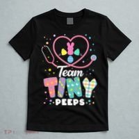 Cute Happy Easter Team Tiny Peeps Nurse Doctor Stethoscope T-Shirt thumb 5