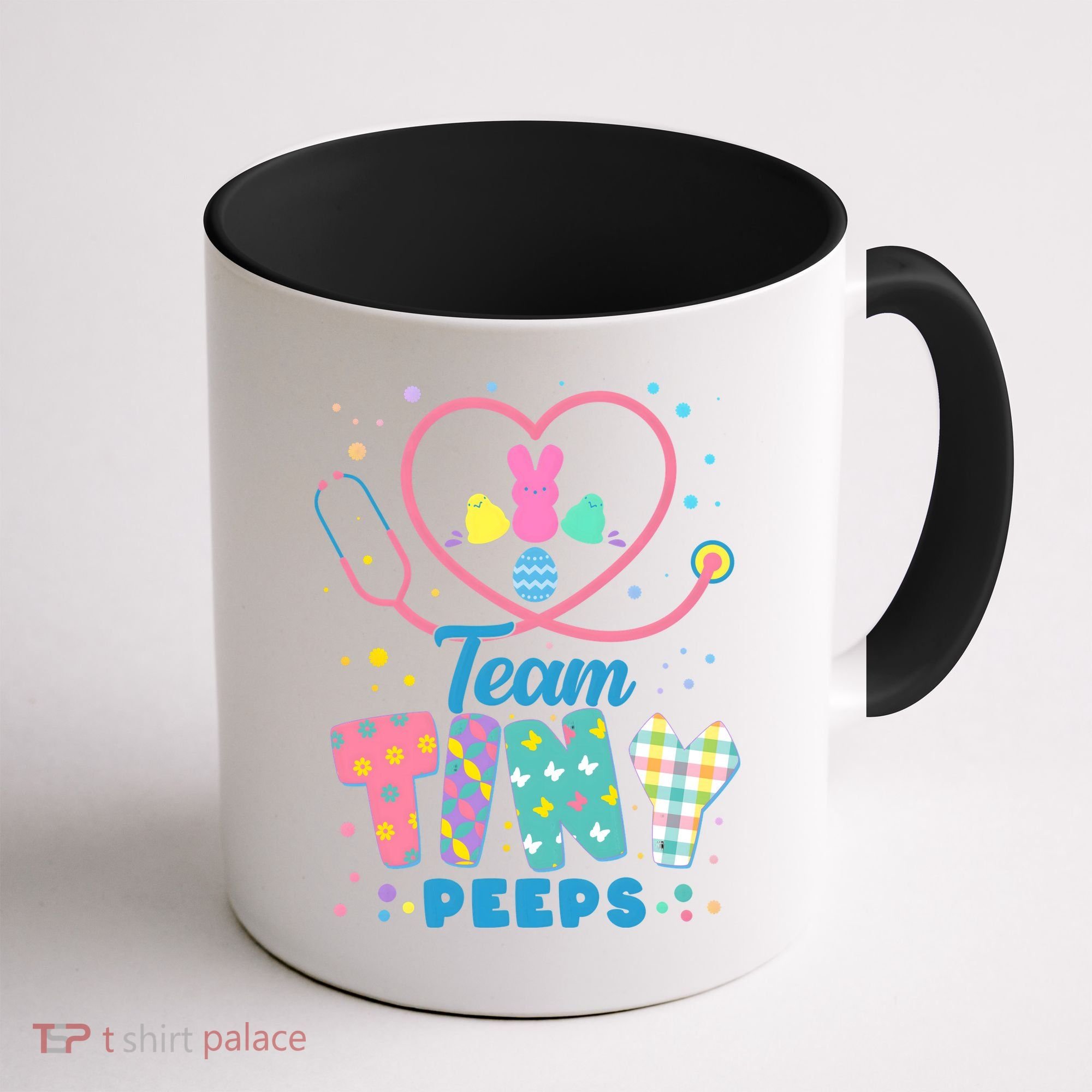 Cute Happy Easter Team Tiny Peeps Nurse Doctor Stethoscope Coffee Mug