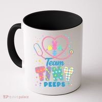 Cute Happy Easter Team Tiny Peeps Nurse Doctor Stethoscope Coffee Mug thumb 0