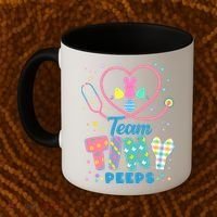 Cute Happy Easter Team Tiny Peeps Nurse Doctor Stethoscope Coffee Mug thumb 2