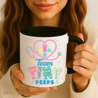 Cute Happy Easter Team Tiny Peeps Nurse Doctor Stethoscope Coffee Mug thumb 3