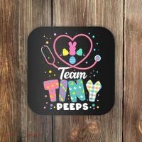 Cute Happy Easter Team Tiny Peeps Nurse Doctor Stethoscope Coaster thumb 0