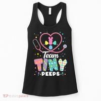 Cute Happy Easter Team Tiny Peeps Nurse Doctor Stethoscope Women's Tank Top thumb 0