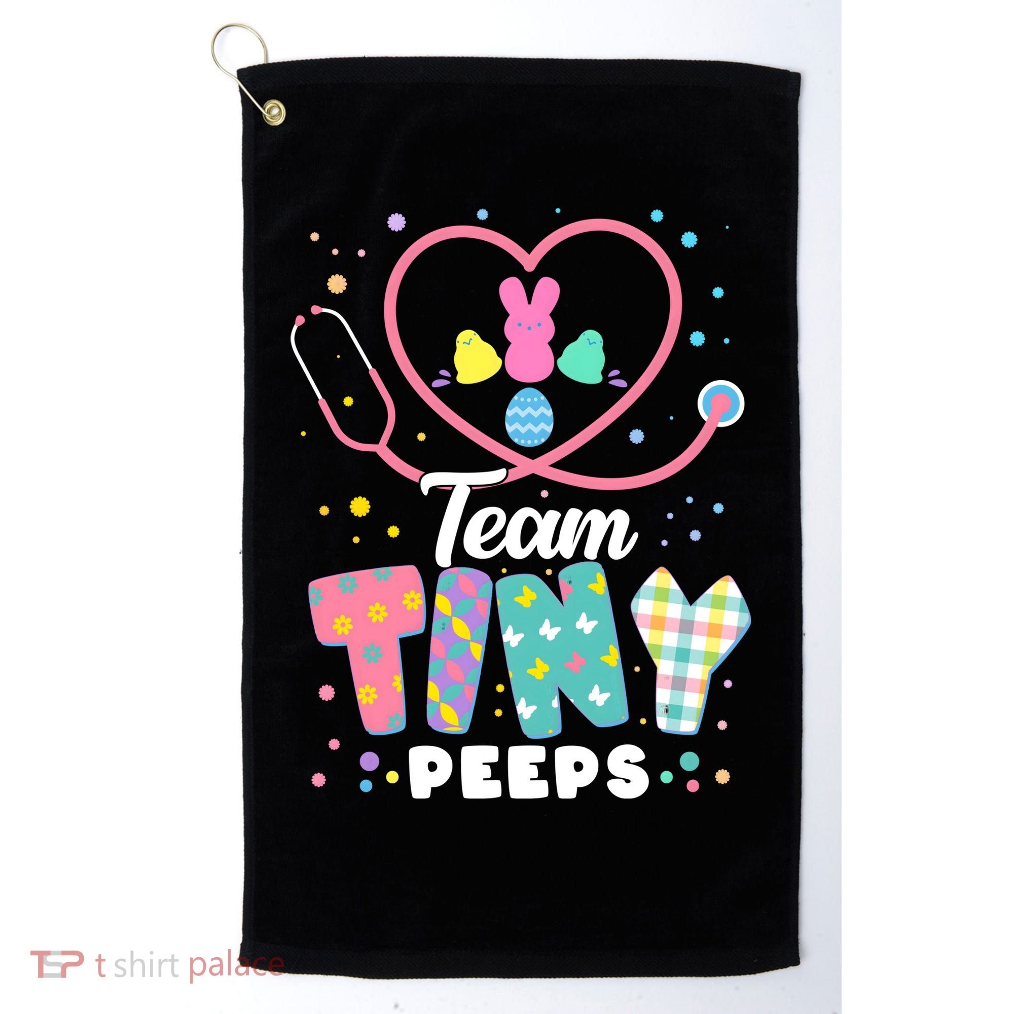 Cute Happy Easter Team Tiny Peeps Nurse Doctor Stethoscope Golf Towel