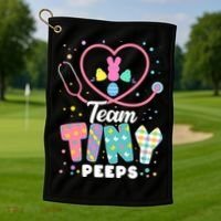 Cute Happy Easter Team Tiny Peeps Nurse Doctor Stethoscope Golf Towel thumb 1