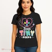 Cute Happy Easter Team Tiny Peeps Nurse Doctor Stethoscope Women's T-Shirt thumb 4