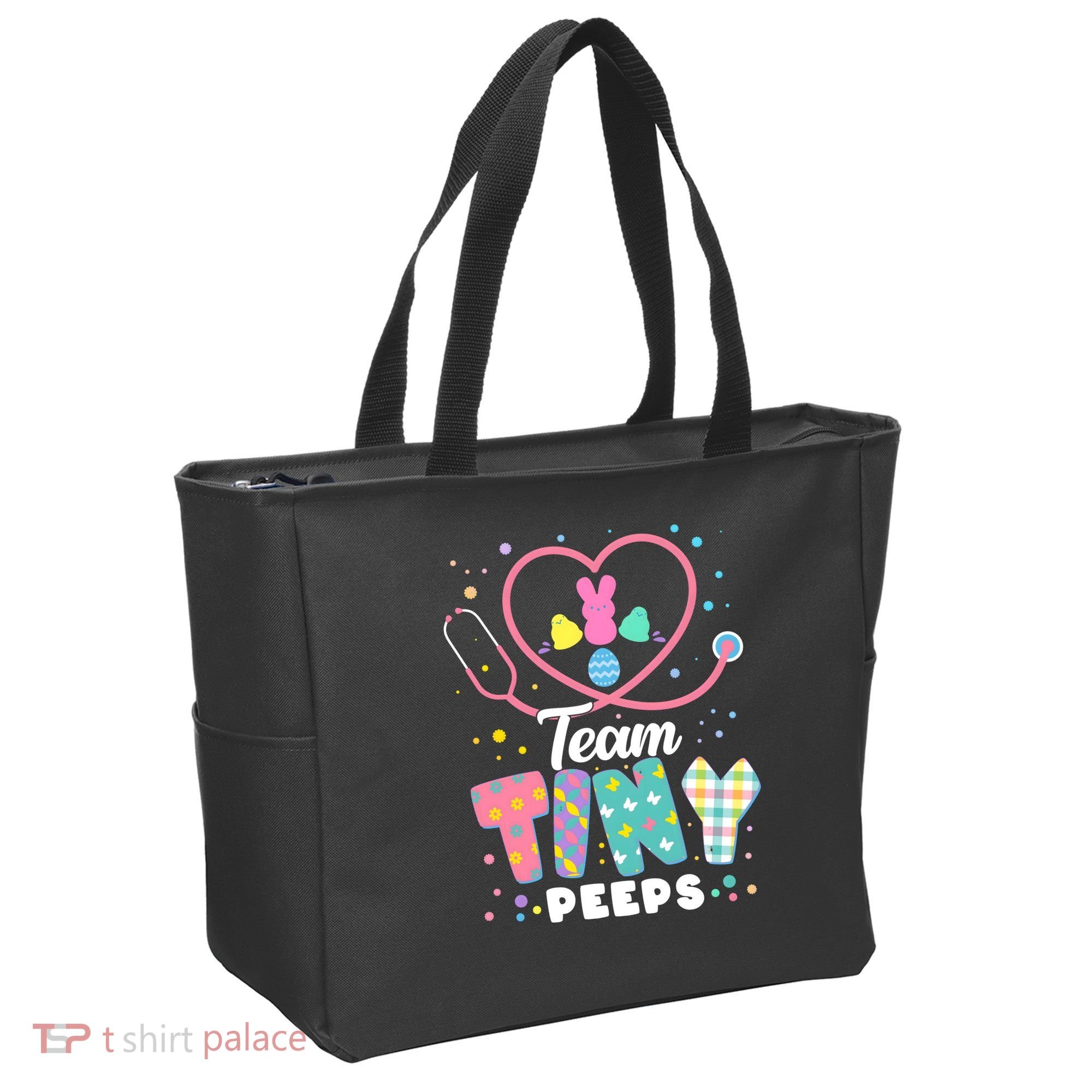 Cute Happy Easter Team Tiny Peeps Nurse Doctor Stethoscope Tote Bag