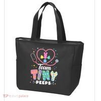 Cute Happy Easter Team Tiny Peeps Nurse Doctor Stethoscope Tote Bag thumb 3