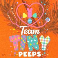 Cute Happy Easter Team Tiny Peeps Nurse Doctor Stethoscope Kati Licensed 12" Camo Cuffed Beanie thumb 2