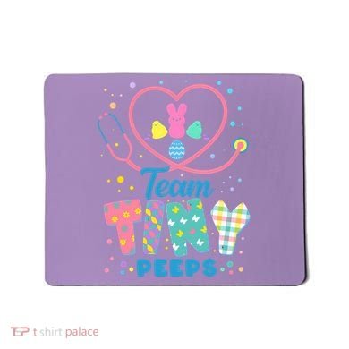 Cute Happy Easter Team Tiny Peeps Nurse Doctor Stethoscope Mousepad