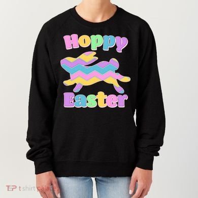 Cute Hoppy Easter Colorful Easter Bunny Women's Sweatshirt