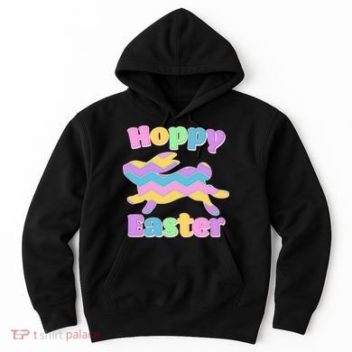 Cute Hoppy Easter Colorful Easter Bunny Hoodie