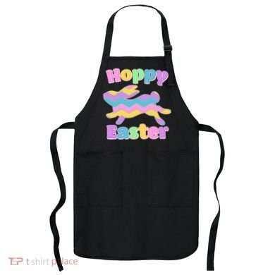 Cute Hoppy Easter Colorful Easter Bunny Apron