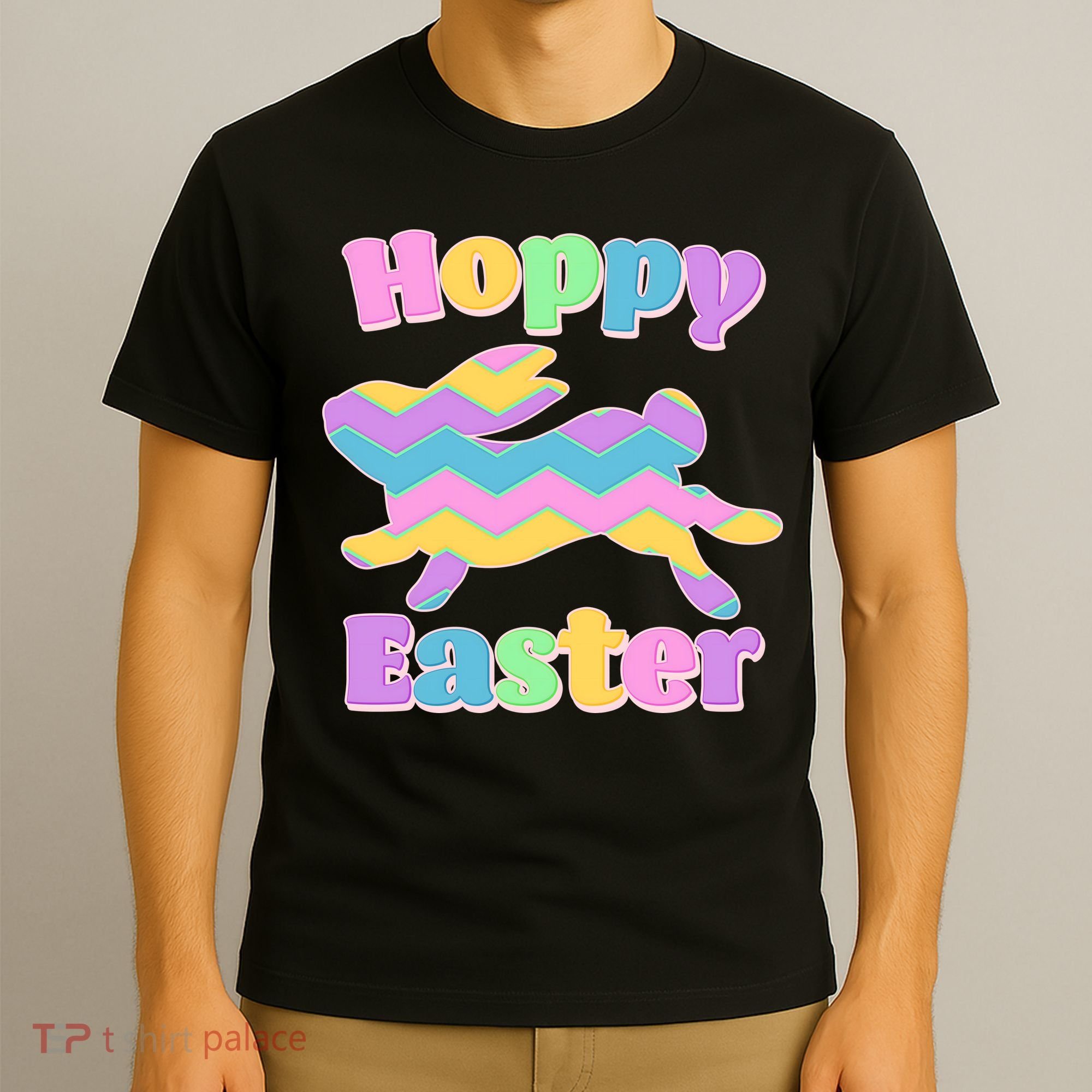 Cute Hoppy Easter Colorful Easter Bunny T-Shirt