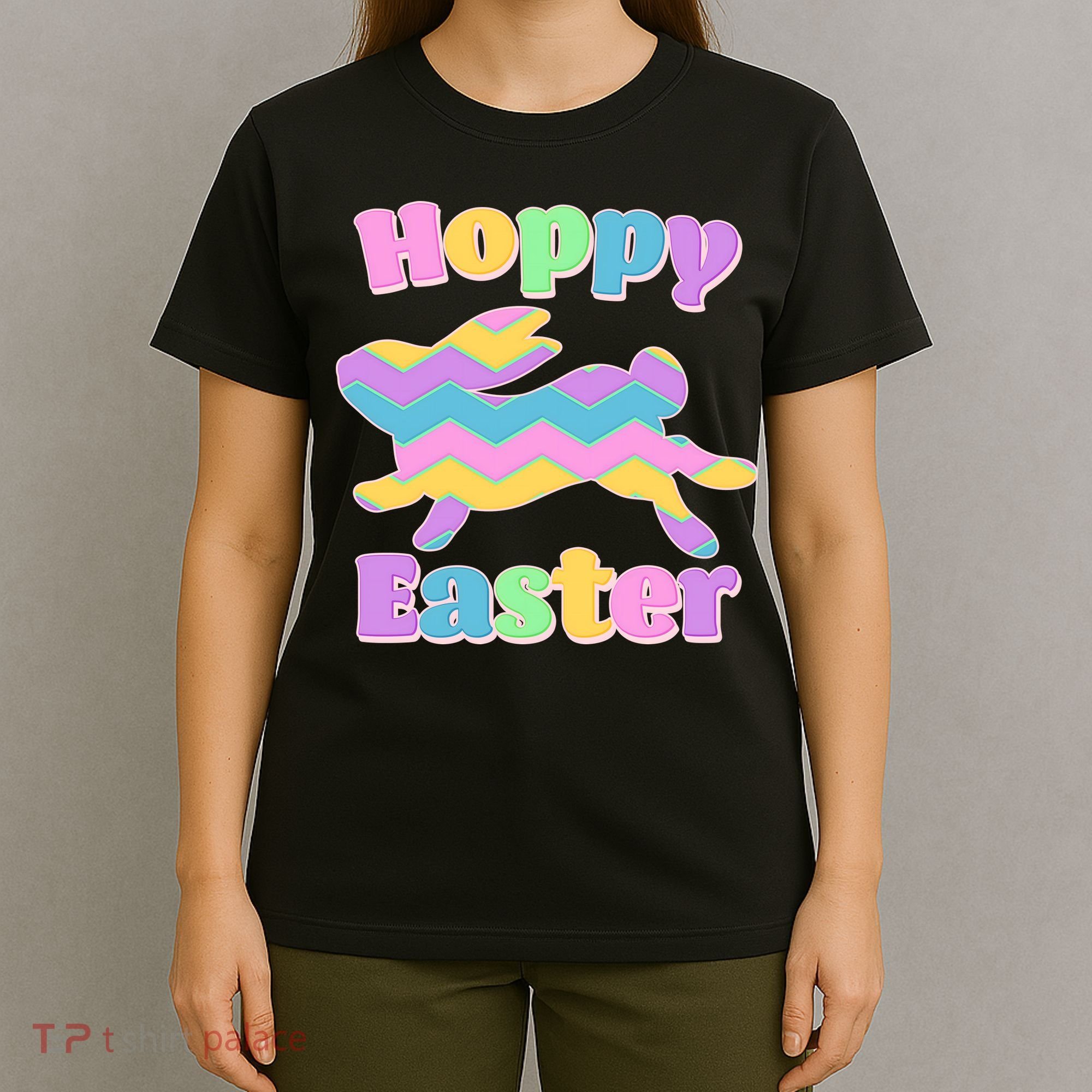 Cute Hoppy Easter Colorful Easter Bunny T-Shirt