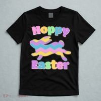 Cute Hoppy Easter Colorful Easter Bunny T-Shirt thumb 5